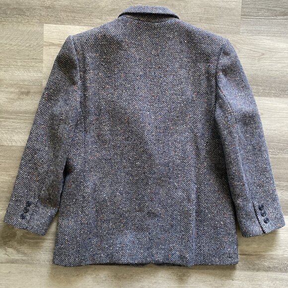 Nordstrom Petite Focus Tweed Blazer Coat Jacket Blue Gray Lined Academia 12 P - Picture 2 of 10